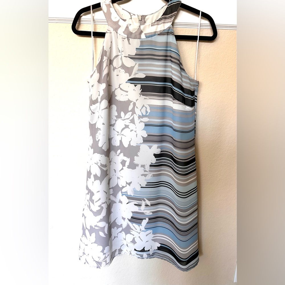 Just…Taylor Mixed Print Halter Dress